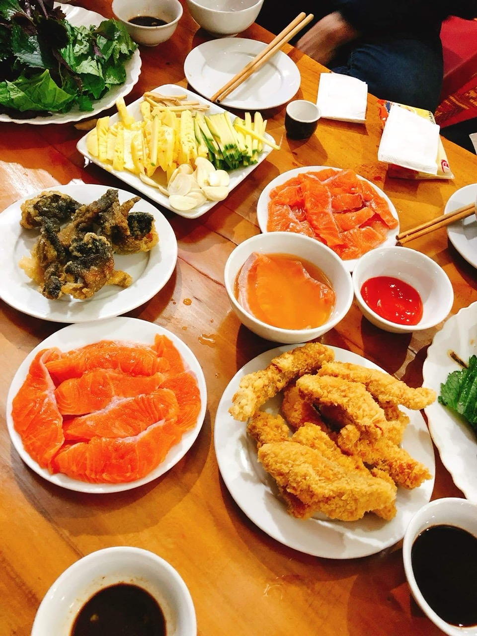 Da cá Hồi chiên giòn